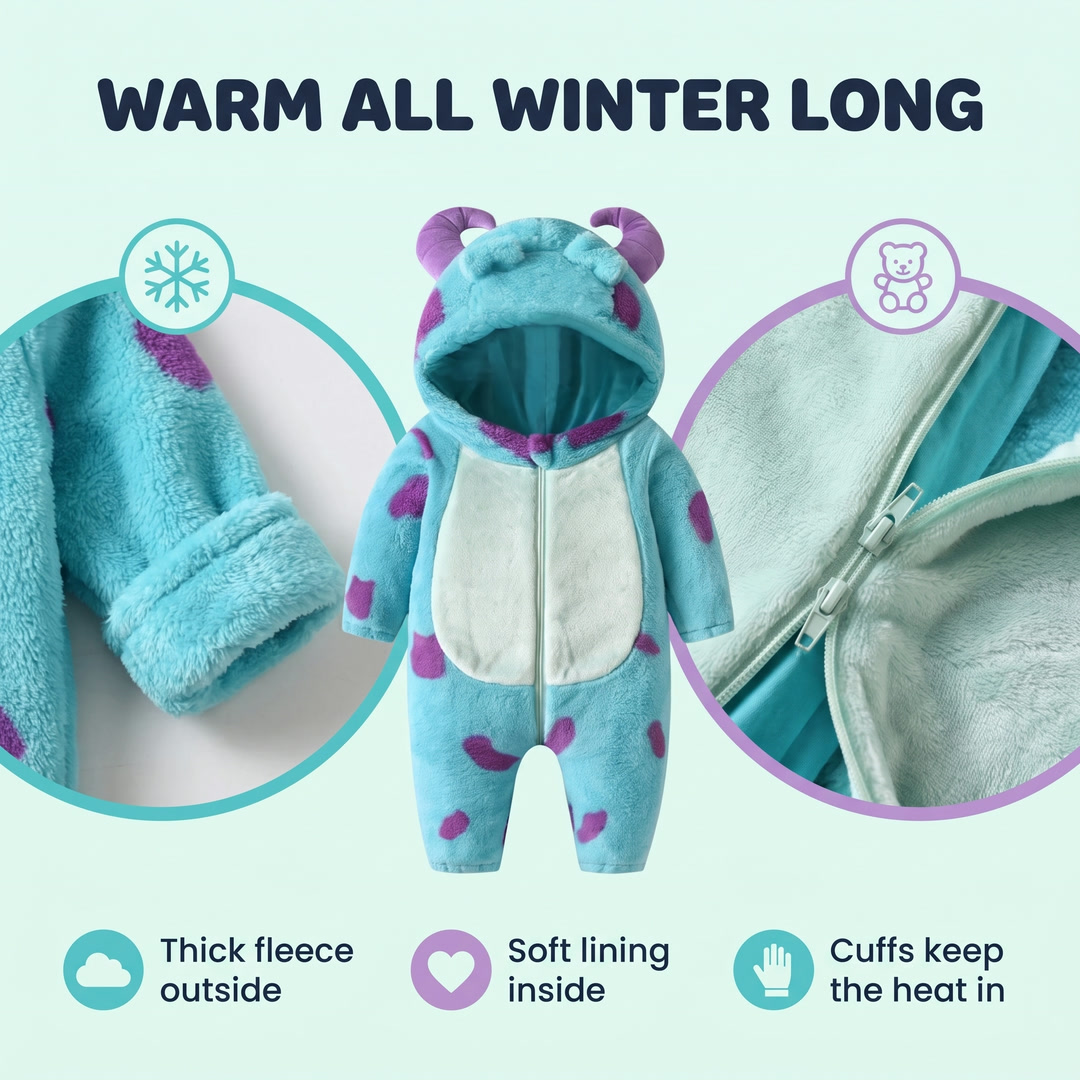 Thick fleece outside and soft lining inside