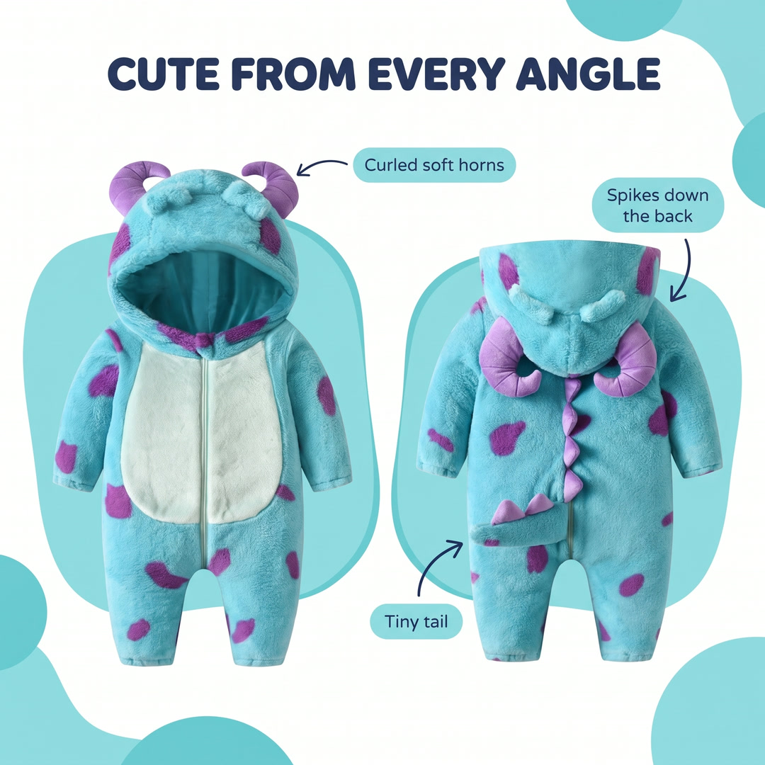 Cute from every angle: horns, spikes and tiny tail
